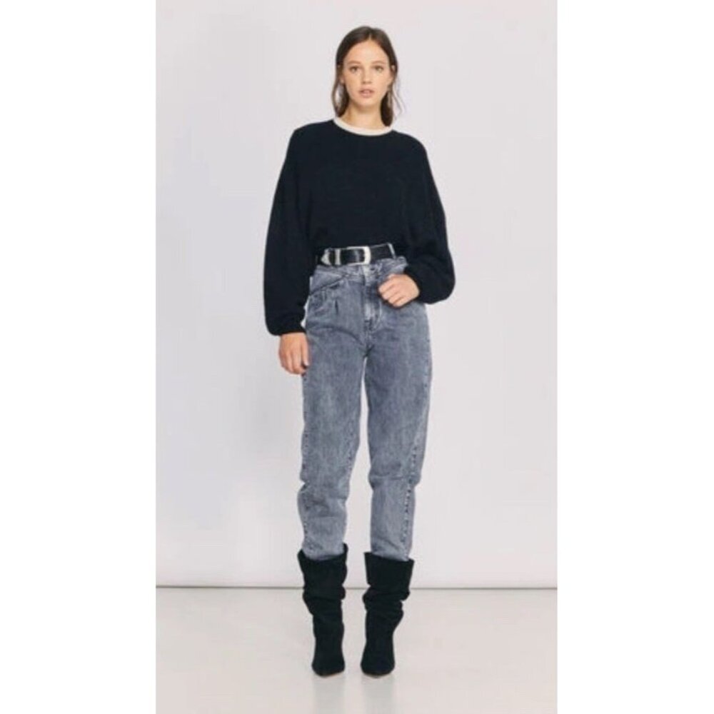 IRO Escape Black Merino Wool Alpaca Sweater Batwing Sleeve Oversized XS